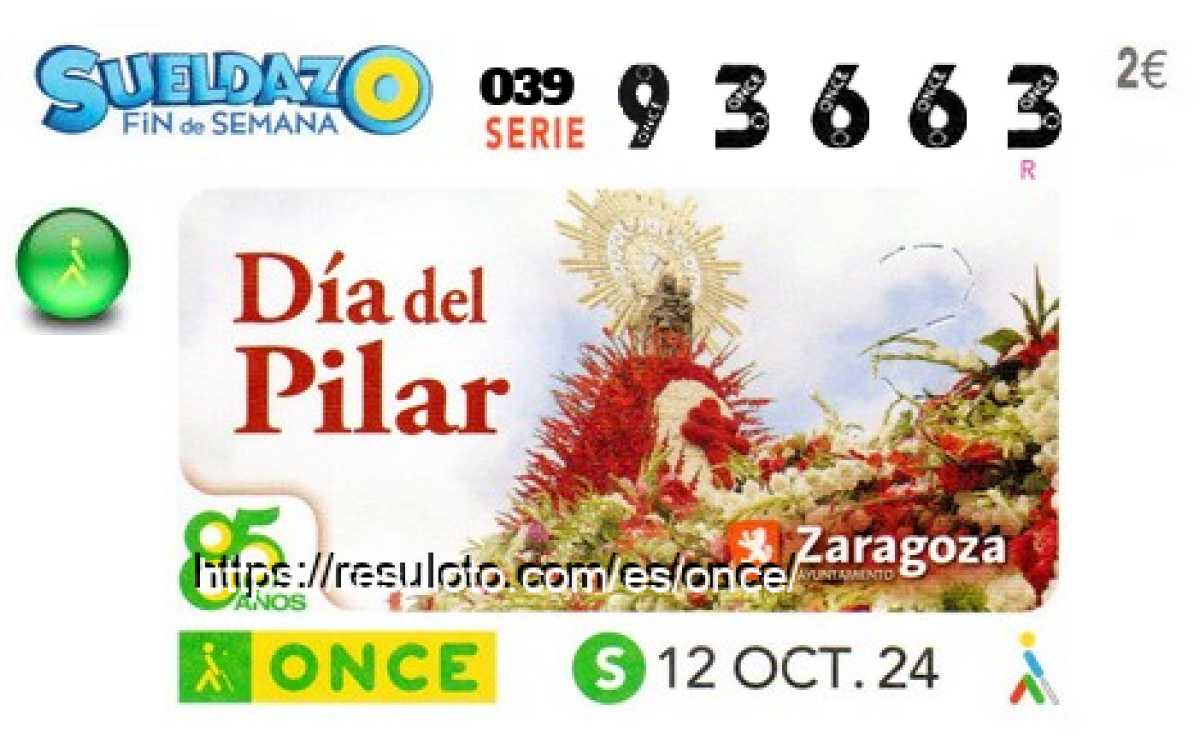 Sueldazo ONCE premiado el Sabado 12/10/2024