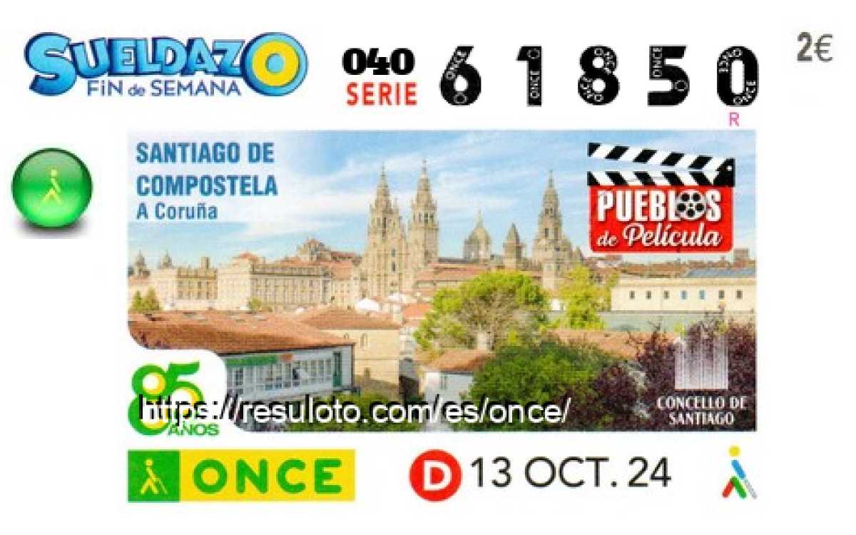 Sueldazo ONCE premiado el Domingo 13/10/2024