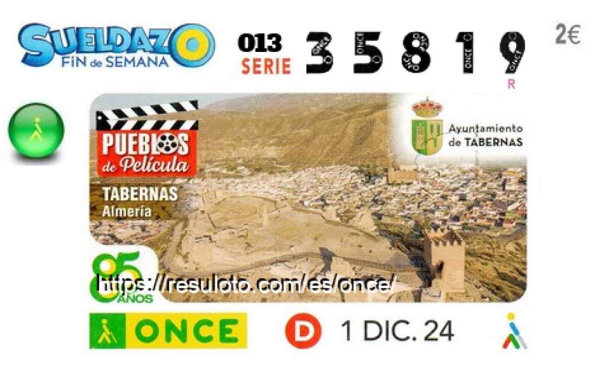 Sueldazo ONCE premiado el Domingo 1/12/2024