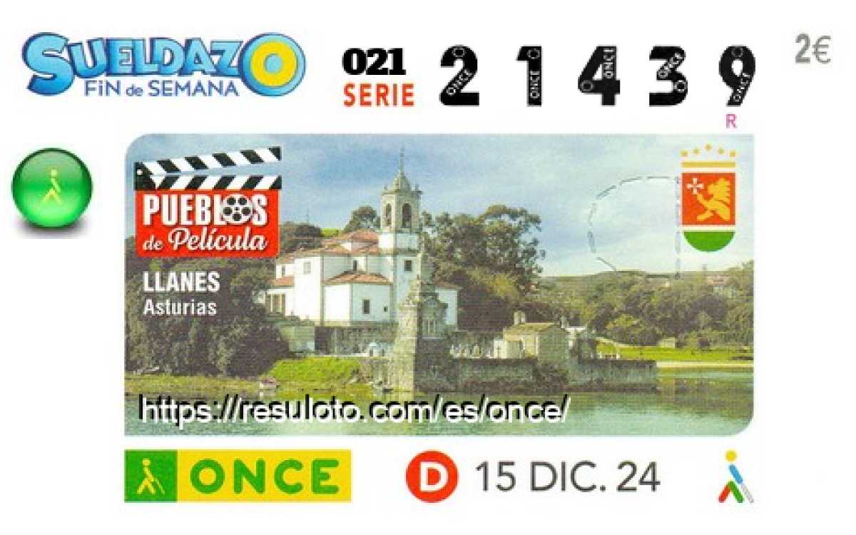 Sueldazo ONCE premiado el Domingo 15/12/2024