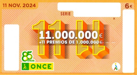 Cupón del sorteo del 11 del 11 de la ONCE